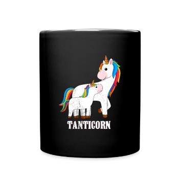 Einhorn cool Muttertag Tanten Einhörner - Tasse einfarbig - Schwarz - Vorne