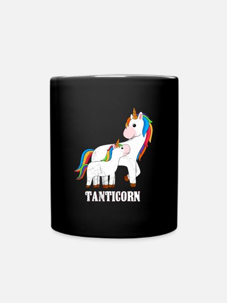 Einhorn cool Muttertag Tanten Einhörner - Tasse einfarbig - Schwarz