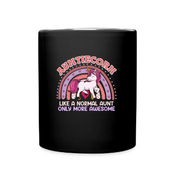 Tanticorn Einhorn Tanten Muttertag Unicorn - Tasse einfarbig - Schwarz - Vorne
