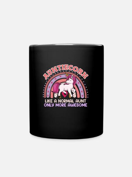 Tanticorn Einhorn Tanten Muttertag Unicorn - Tasse einfarbig - Schwarz