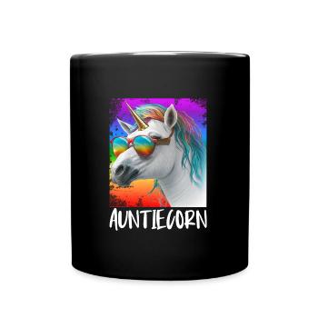 Tanticorn Einhorn Fan Muttertag Tanten Unicorn - Tasse einfarbig - Schwarz - Vorne