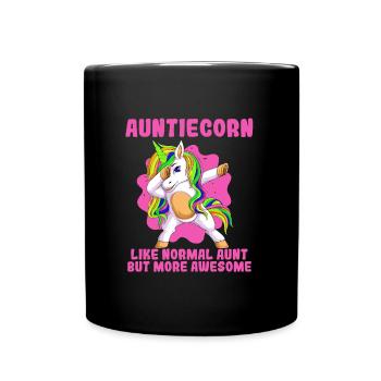 Tanticorn Tantes Fête des mères Licorne Fan Tante - Mug uni - noir - Devant