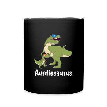 Auntiesaurus Aunt Mother's Day Dinosaur Fan - Full Colour Mug - black - Front
