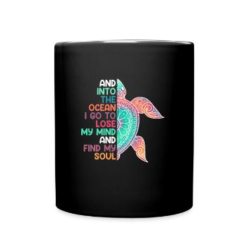 Umweltliebe Save the Ocean Schildkröte Tierschutz - Tasse einfarbig - Schwarz - Vorne