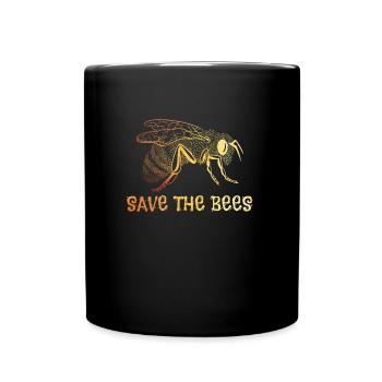 Save the bees Species conservation from extinction - Full Colour Mug - black - Front