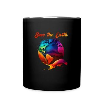 Save the Earth Umweltschutz und Artenschutz - Tasse einfarbig - Schwarz - Vorne