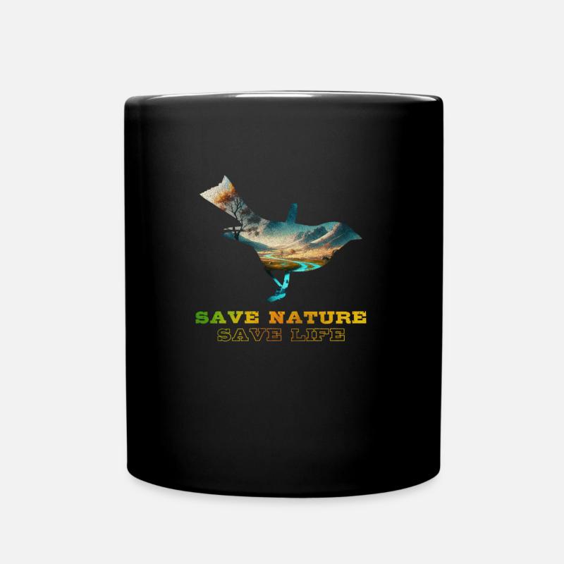Save the Nature Umweltschutz Rettet die Erde - Tasse einfarbig - Schwarz