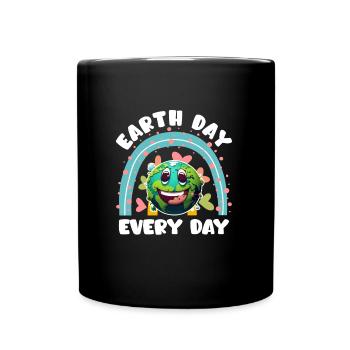 Mission Earth Environmental Protection Earth Day is Every Day - Full Colour Mug - black - Front