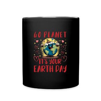 Mission Earth Conservation Earth Day Environment - Full Colour Mug - black - Front