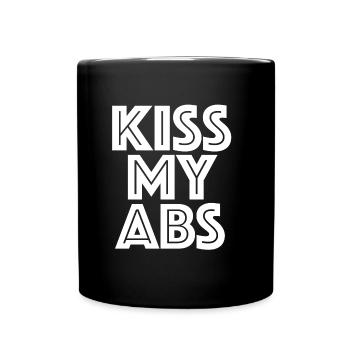 Kiss my abs | Fitness, Bodybuilding, Abs - Full Colour Mug - black - Front