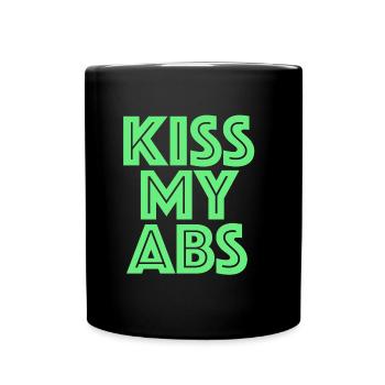 Embrasse mes abdos | Entraînement abdominal, musculation, fitness - Mug uni - noir - Devant