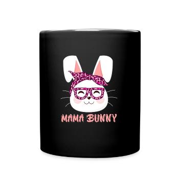 Maman Lapin Lapin Visage Cool Lapin de Pâques Maman - Mug uni - noir - Devant