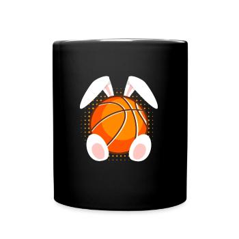 Basketball fans Osterhasen Frohe Ostern - Tasse einfarbig - Schwarz - Vorne