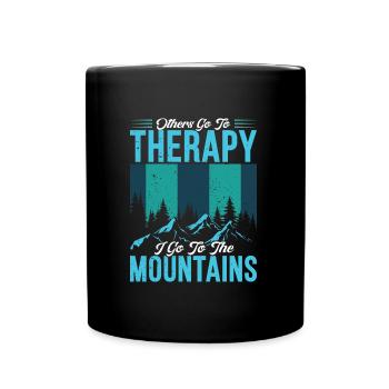 Therapy mountains mountain fan - Full Colour Mug - black - Front
