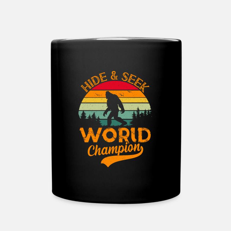 Hide and Seek Naturburschen Wanderer lustig - Tasse einfarbig - Schwarz