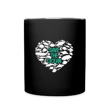 Save The Ocean Ocean Protection Environment - Full Colour Mug - black - Front
