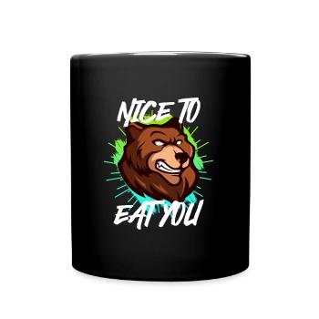 Nature garçon drôle randonneur Ravi de vous manger - Mug uni - noir - Devant