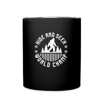 Hide and Seek World Champ Mountain Fan Funny Hiker - Full Colour Mug - black - Front