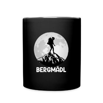 Bergfan Bergmädl Bergsteiger Wanderer klettern - Tasse einfarbig - Schwarz - Vorne
