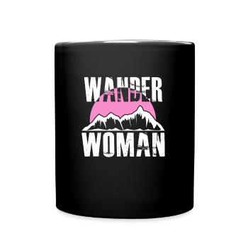 Wanderwoman Bergsteigen Wandern Hiking Frauen - Tasse einfarbig - Schwarz - Vorne
