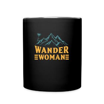 Wanderwoman Bergsteiger Wanderer - Tasse einfarbig - Schwarz - Vorne