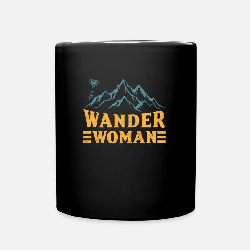 Wanderwoman Bergsteiger Wanderer - Tasse einfarbig - Schwarz