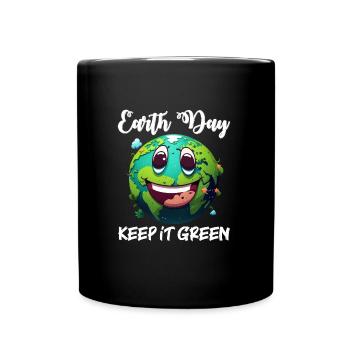 Keep it Green Save the Earth Environmental Love - Full Colour Mug - black - Front