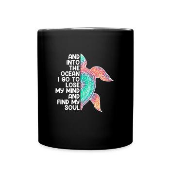 Umweltliebe Save the Ocean Schildkröte Tierschutz - Tasse einfarbig - Schwarz - Vorne