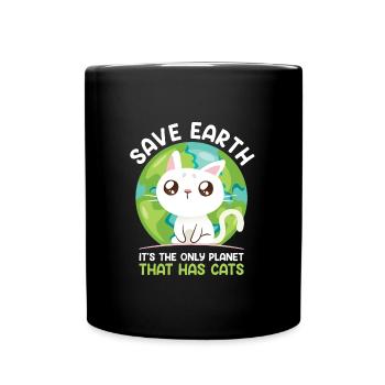 Save Earth Cat Lovers Conservation des espèces Environnement - Mug uni - noir - Devant