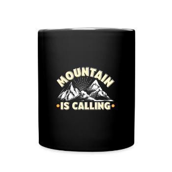 Appels en montagne, alpiniste, randonneur, fan de montagne - Mug uni - noir - Devant