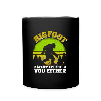 Bigfoot mountain fan hiker funny outdoorsman - Full Colour Mug - black - Front