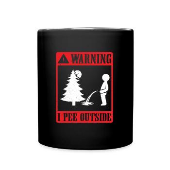 I love peeing outside hikers funny mountains - Full Colour Mug - black - Front