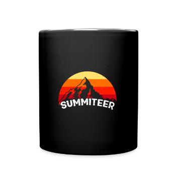 Bergsteiger Bergfan Climbing Summit klettern - Tasse einfarbig - Schwarz - Vorne