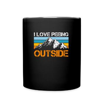 Bergsteiger lustig Peeing outside Naturburschen - Mug uni - noir - Devant