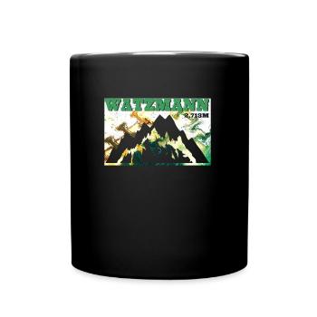 Watzmann Bergfan klettern Bergsteiger Wanderer - Tasse einfarbig - Schwarz - Vorne