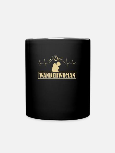 Wanderwoman Bergsteiger Wanderer - Tasse einfarbig - Schwarz