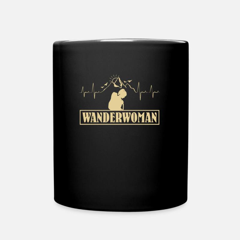 Wanderwoman Bergsteiger Wanderer - Tasse einfarbig - Schwarz