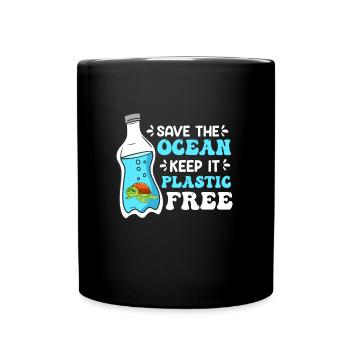Les écologistes sauvent l’océan Pas de plastique - Mug uni - noir - Devant