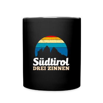 Drei Zinnen Südtirol Bergsteiger und Wanderer - Tasse einfarbig - Schwarz - Vorne