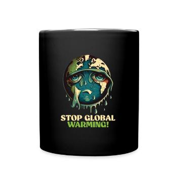 Erderwärmung Rette die Erde Artenschutz - Tasse einfarbig - Schwarz - Vorne