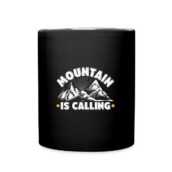 Appels en montagne, alpiniste, randonneur, fan de montagne - Mug uni - noir - Devant
