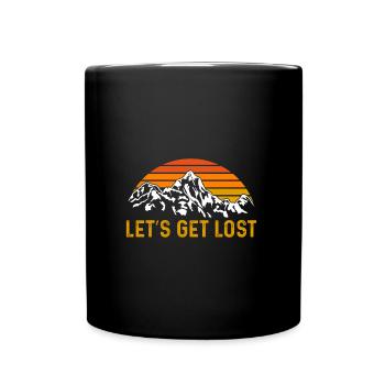 Lets be lost lustig Wandern Hiking - Full Colour Mug - black - Front