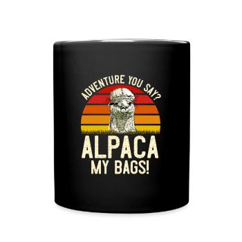 Alpaga mes sacs Alpiniste Drôle de randonnée - Mug uni - noir - Devant