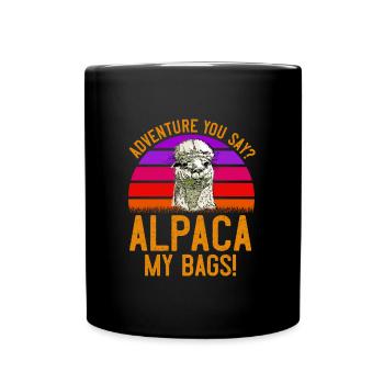 Alpaga mes sacs Alpiniste Drôle de randonnée - Mug uni - noir - Devant