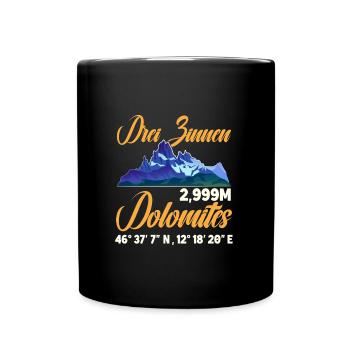 Drei Zinnen Dolomiten Kletterer - Tasse einfarbig - Schwarz - Vorne