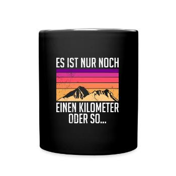 Wanderer lustig Bergesteiger Berge Naturburschen - Tasse einfarbig - Schwarz - Vorne