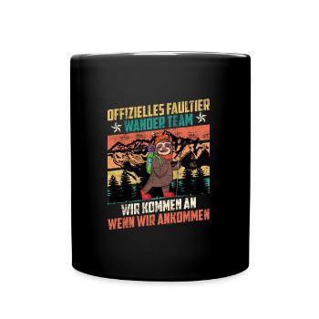 Wanderteam lustig Bergfan Bergsteiger - Tasse einfarbig - Schwarz - Vorne