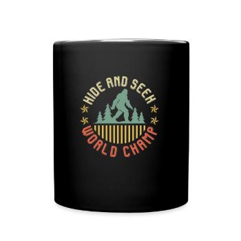 Hide and Seek World Champ Mountain Fan Funny Hiker - Full Colour Mug - black - Front