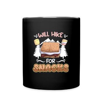 Alpiniste Drôle de fan de montagne Snack Montagnes - Mug uni - noir - Devant