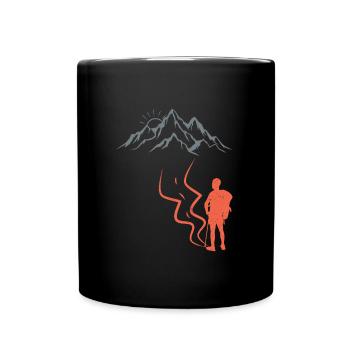 klettern Bergsteiger Wanderer Summit - Tasse einfarbig - Schwarz - Vorne